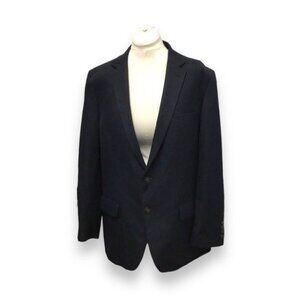 Haggar Active Series Mens 2 Button Tailor Fit Solid Blazer, Navy, size 46R